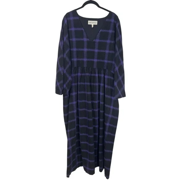 Mara Hoffman Aviva Dolman Sleeve Midi Dress Penny Plaid Womens‎ Size 2X - Picture 3 of 8